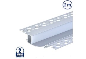 LED Wandeinbauprofil 98x19mm Eloxiert Trockenbau 2m SET