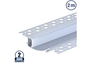 LED Wandeinbauprofil 98x19mm Eloxiert Trockenbau 2m SET