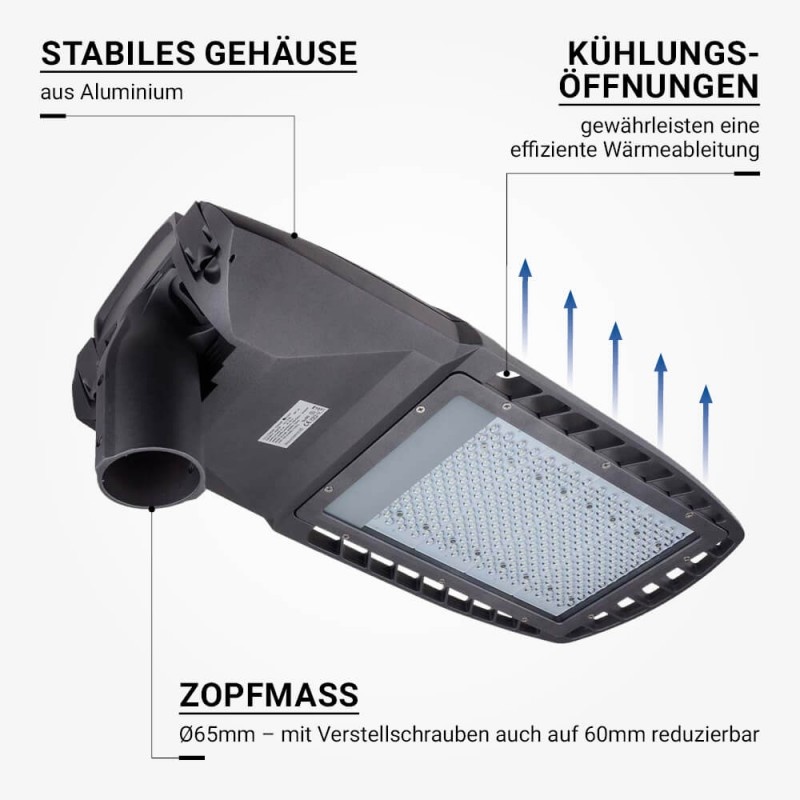 200W LED Straßenleuchte 5700K 100LM/W BRIDGELUX3030