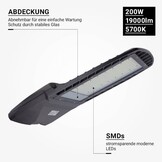 200W LED Straßenleuchte 5700K 100LM/W BRIDGELUX3030