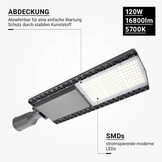 120W Straßenleuchte 140LM/W Kaltweiß