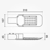20W LED Straßenleuchte Classic Kaltweiß