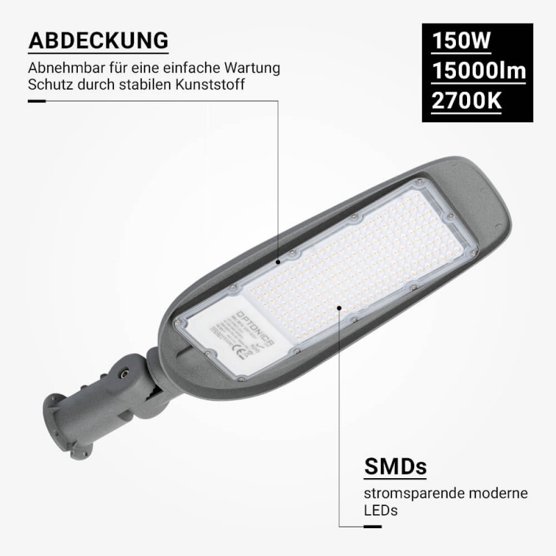 150W LED Straßenleuchte Warmweiß IP65