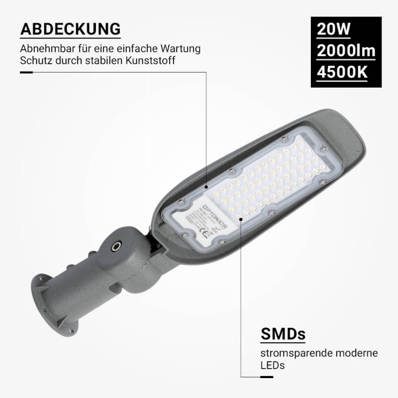 20W LED Straßenleuchte Neutralweiß IP65