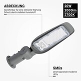 20W LED Straßenleuchte Warmweiß IP65