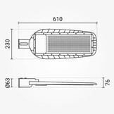 200W LED Straßenleuchte Kaltweiß IP65