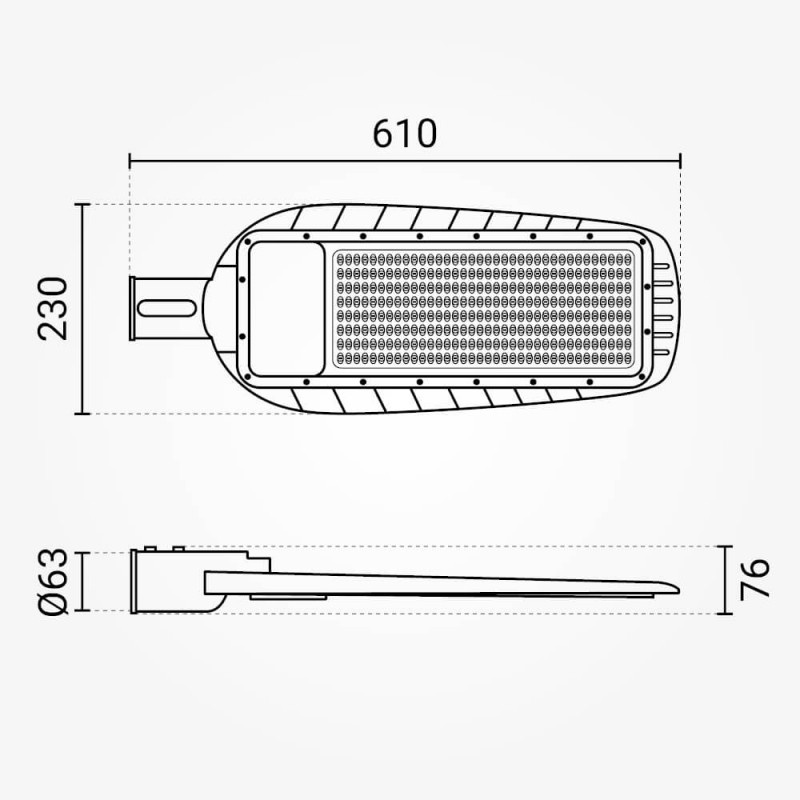 200W LED Straßenleuchte Kaltweiß IP65