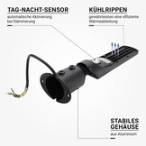 30W LED Straßenleuchte mit Dämmerungssensor Premium 4000K IP65