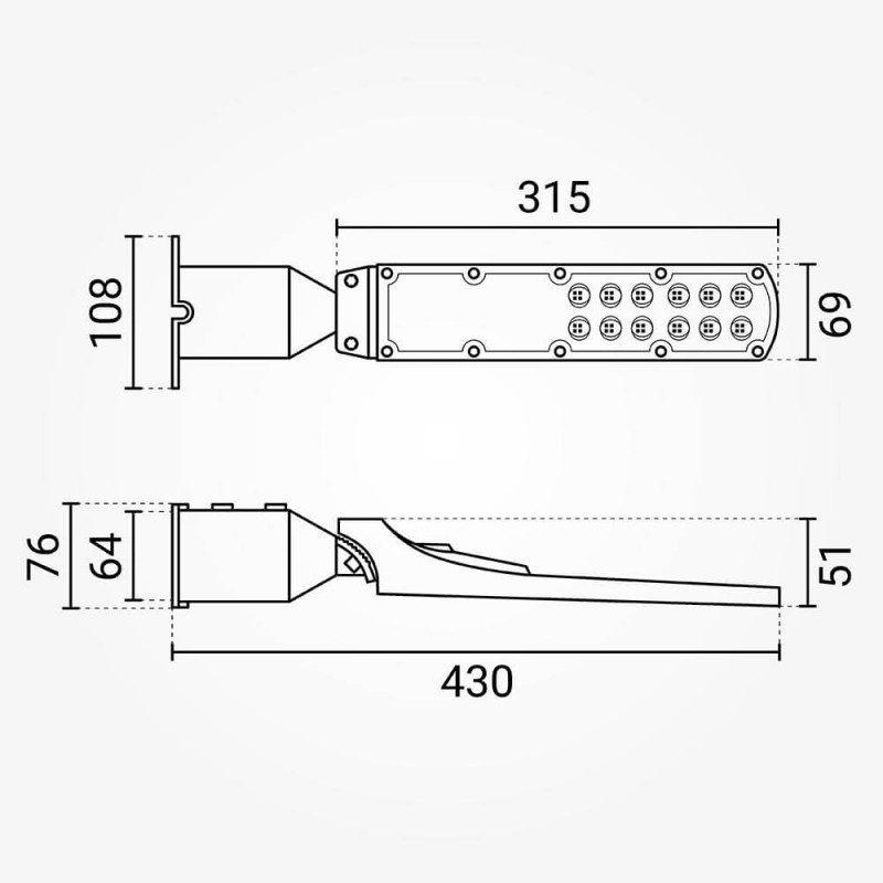 30W LED Straßenleuchte mit Dämmerungssensor Premium 4000K IP65