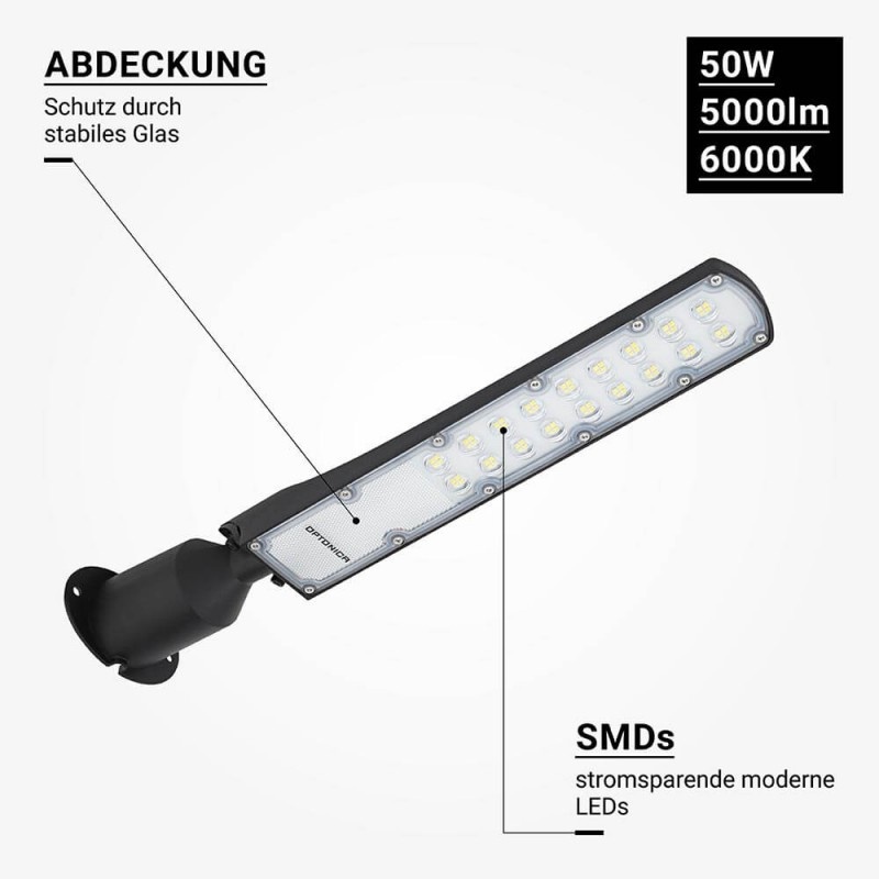 50W LED Straßenleuchte Premium 6000K IP65