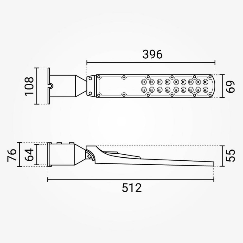 50W LED Straßenleuchte Premium 6000K IP65