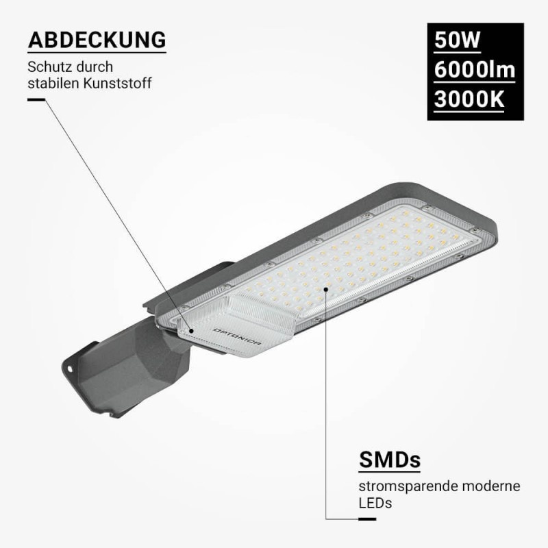 50W LED Straßenleuchte Professional HL Warmweiß IP65