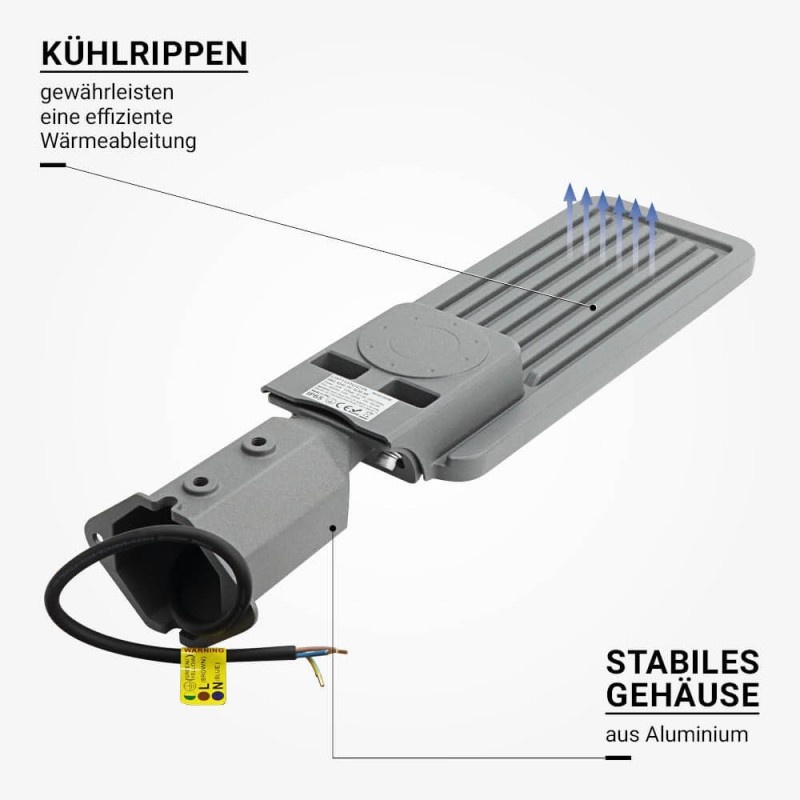 50W LED Straßenleuchte Professional HL Warmweiß IP65