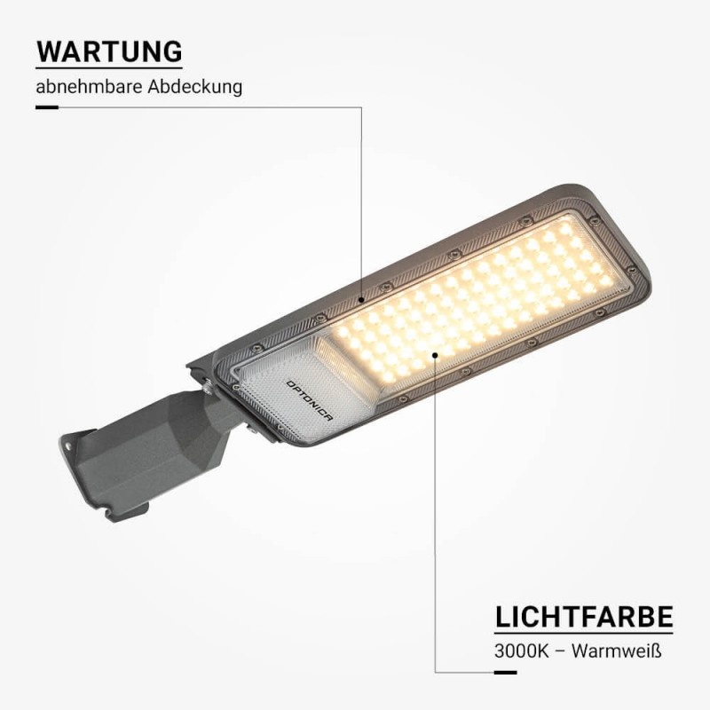 50W LED Straßenleuchte Professional HL Warmweiß IP65