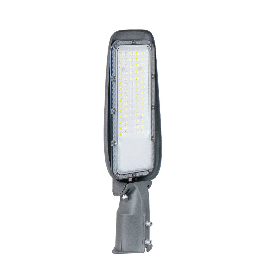 LED Straßenleuchte 50W, 3000K warmweiß, 5000lm, grau, IP65, Wand- & Mastmontage