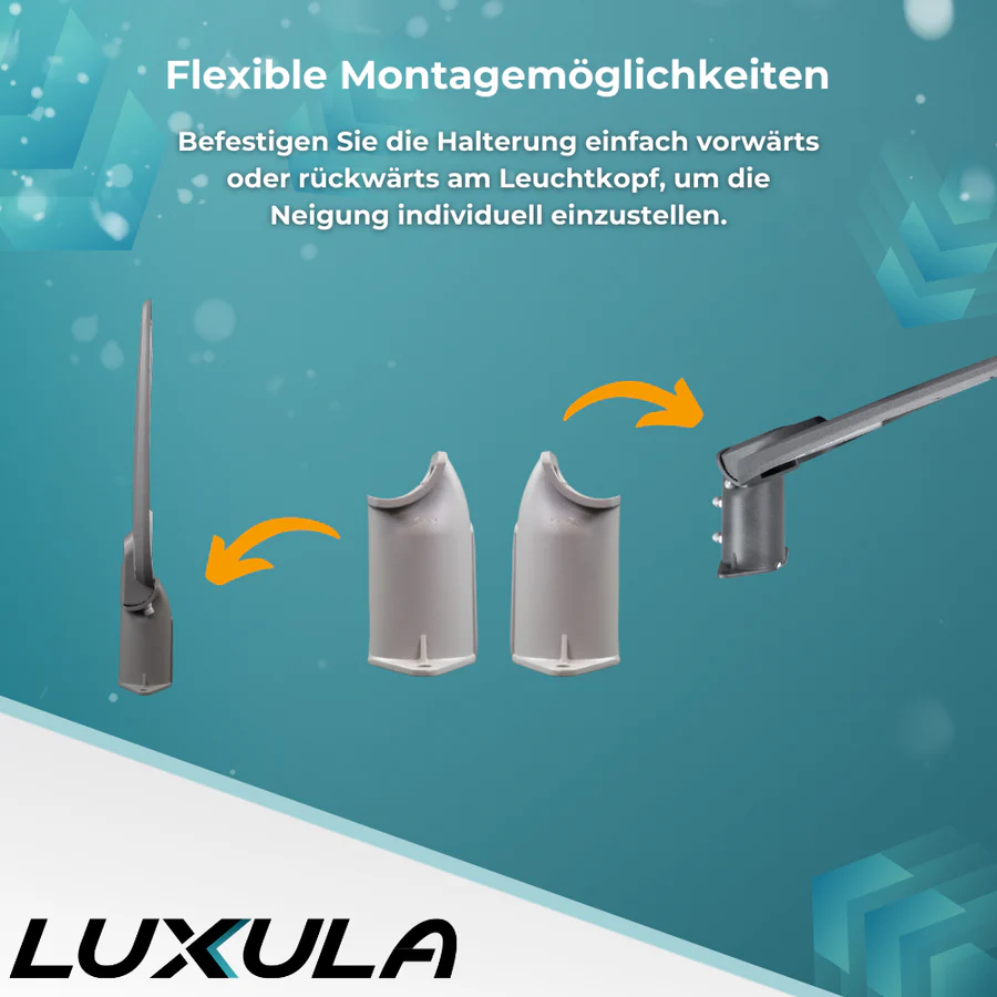 LED Straßenleuchte 50W, 3000K warmweiß, 5000lm, grau, IP65, Wand- & Mastmontage
