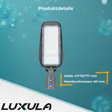 LED Straßenleuchte 50W, 3000K warmweiß, 5000lm, grau, IP65, Wand- & Mastmontage