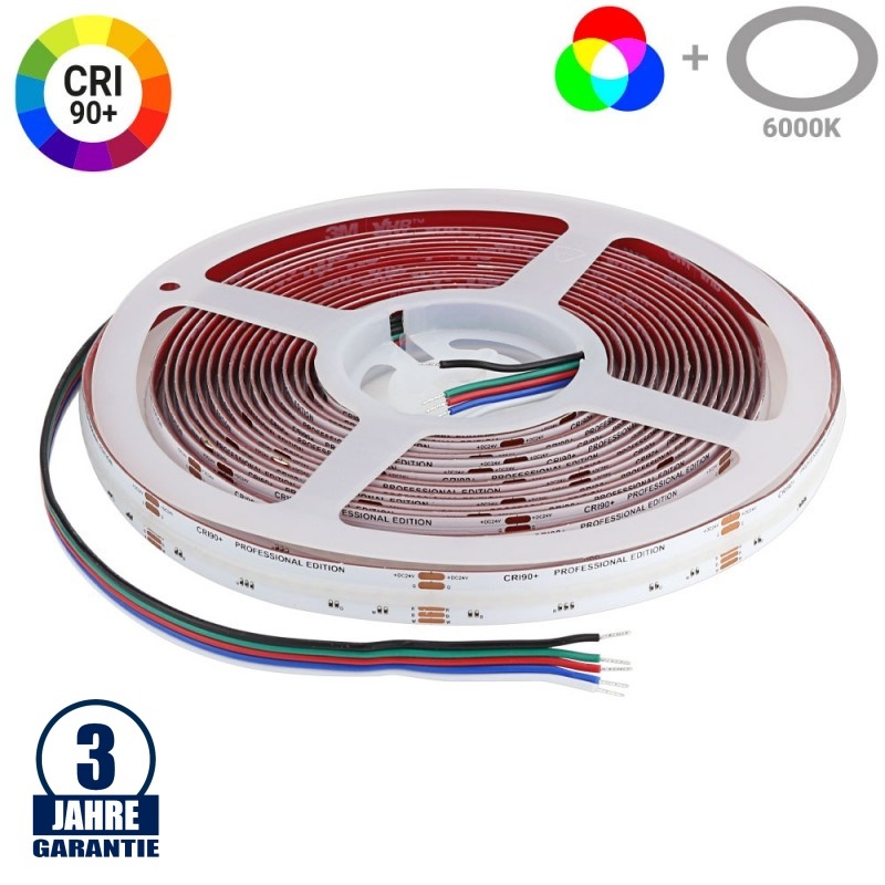 896 SMD/m 16W/m 24V Professional LED Streifen RGBW COB 5m