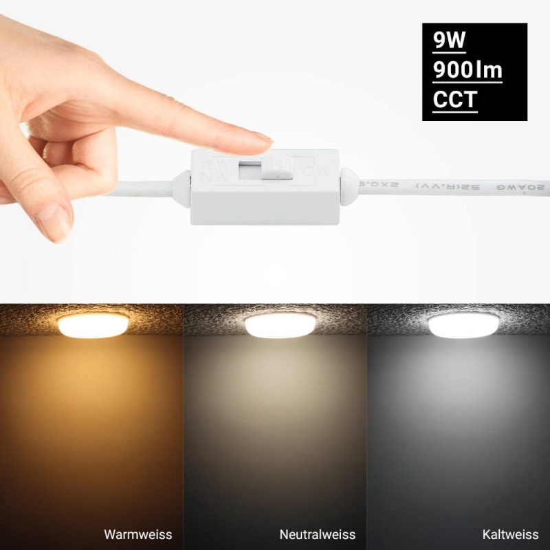 9W LED Frameless Mini Panel Rund CCT