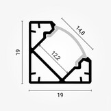 LED Profil 45° Winkel Schwarz 2m SET mit schwarzer Abdeckung OP