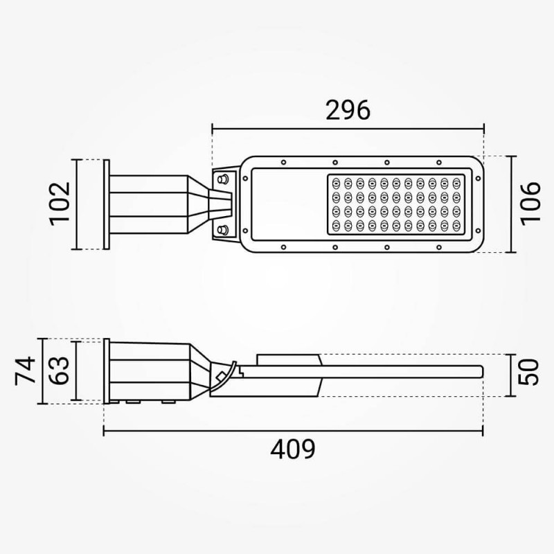30W LED Straßenleuchte Professional HL Warmweiß IP65