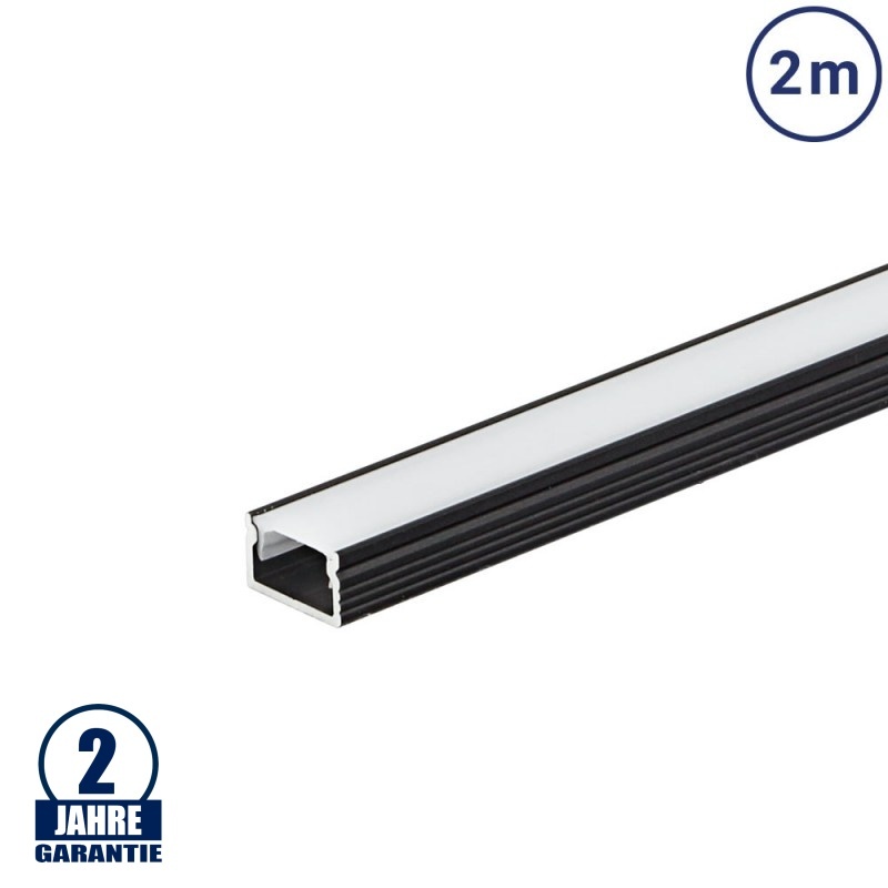 LED Profil 12x7mm Schwarz 2m