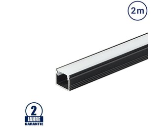 LED Profil 12x10mm Alu Schwarz 2m