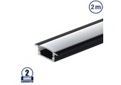 LED Profil Einbau Schwarz 2m SET