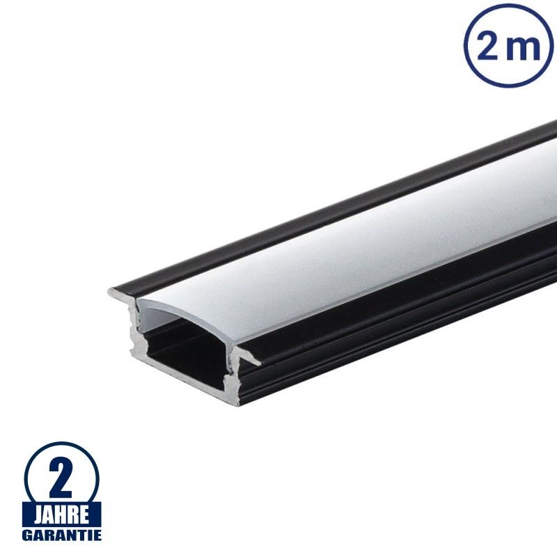 LED Profil Einbau Schwarz 2m SET