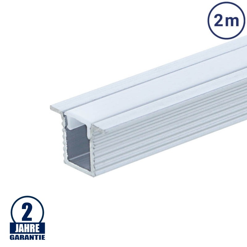 LED Einbauprofil 12,4x9mm eloxiert 2m SET