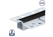 LED Trockenbauprofil flexibel Weiß 2m SET OP mit schwarzer Abdeckung