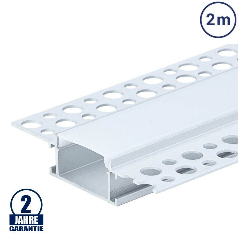 LED Profil Trockenbau eloxiert breit 2m SET OP