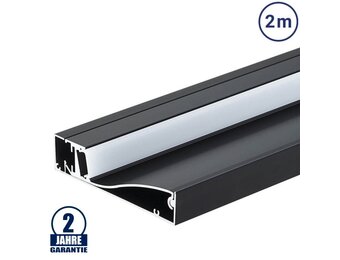 LED Sockelleistenprofil Schwarz 2m SET OP