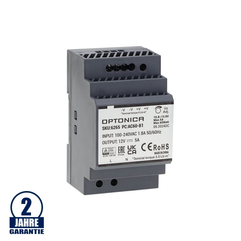 12V DC DIN-Hutschienen Netzteil 60W bis 240W