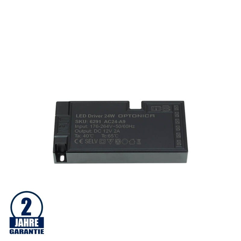 12V DC Kunststoff Netzteil für Möbeleinbau 24W bis 100W