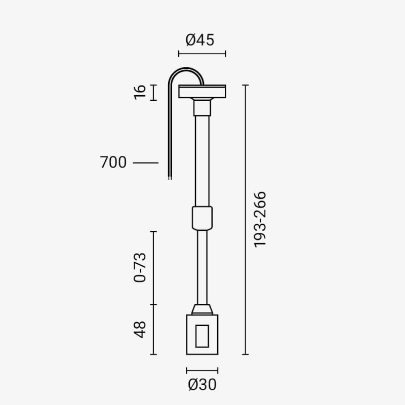 Abhängung verkabelt für Aufbauschiene Magnetic Line M05