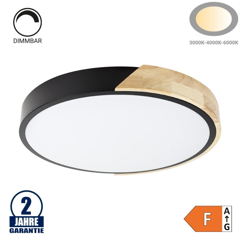 48W LED Deckenleuchte Holzoptik CCT