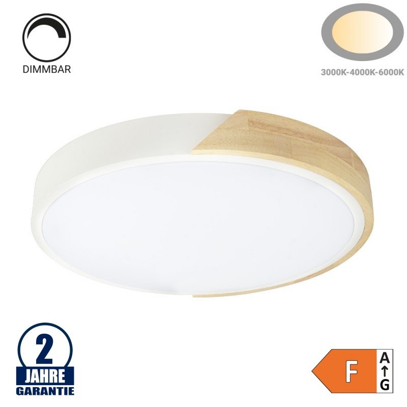 48W LED Deckenleuchte Holzoptik CCT