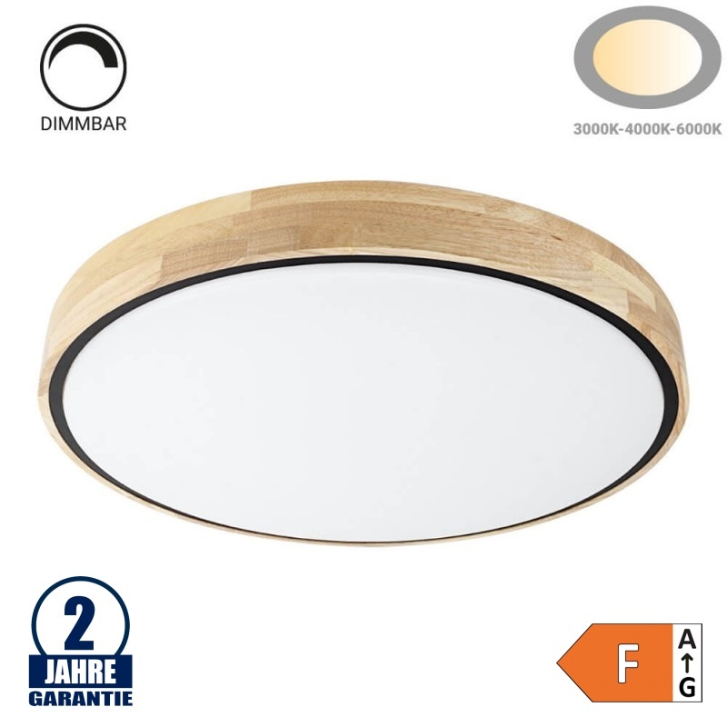 60W LED Deckenleuchte Holzoptik CCT