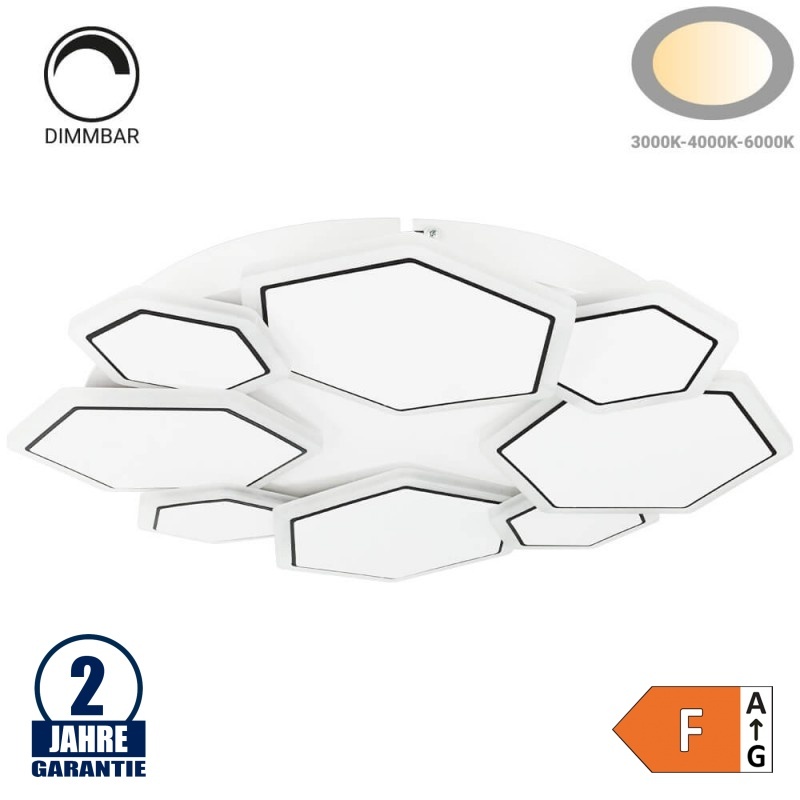 68W LED Deckenleuchte Hexagon 8-teilig CCT