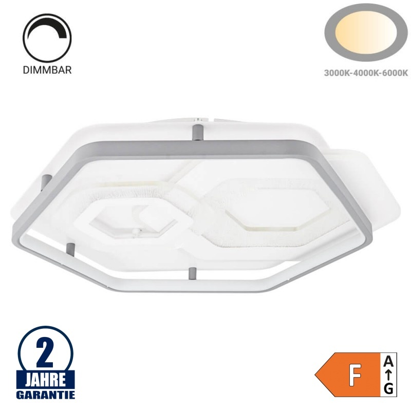 84W LED Deckenleuchte Hexagon CCT