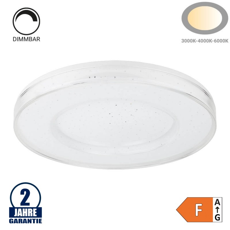 54W LED Deckenleuchte fernsteuerbar Weiß CCT Ø495×73mm