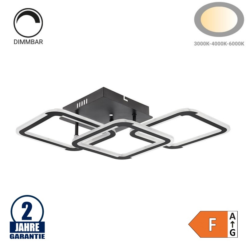 45W LED CCT Deckenleuchte Schwarz