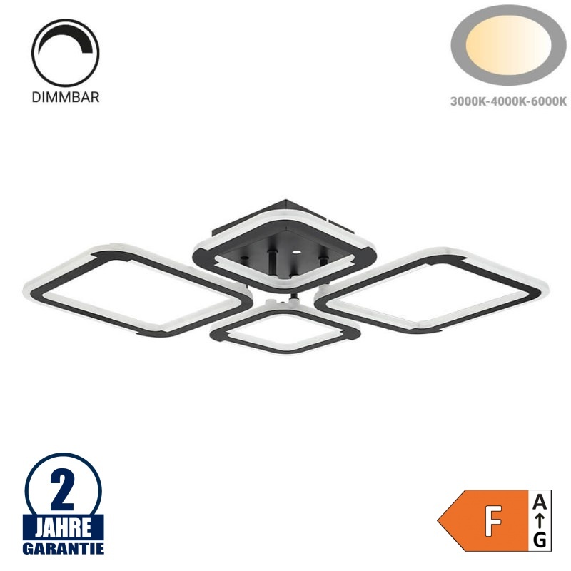 50W LED CCT Deckenleuchte Schwarz