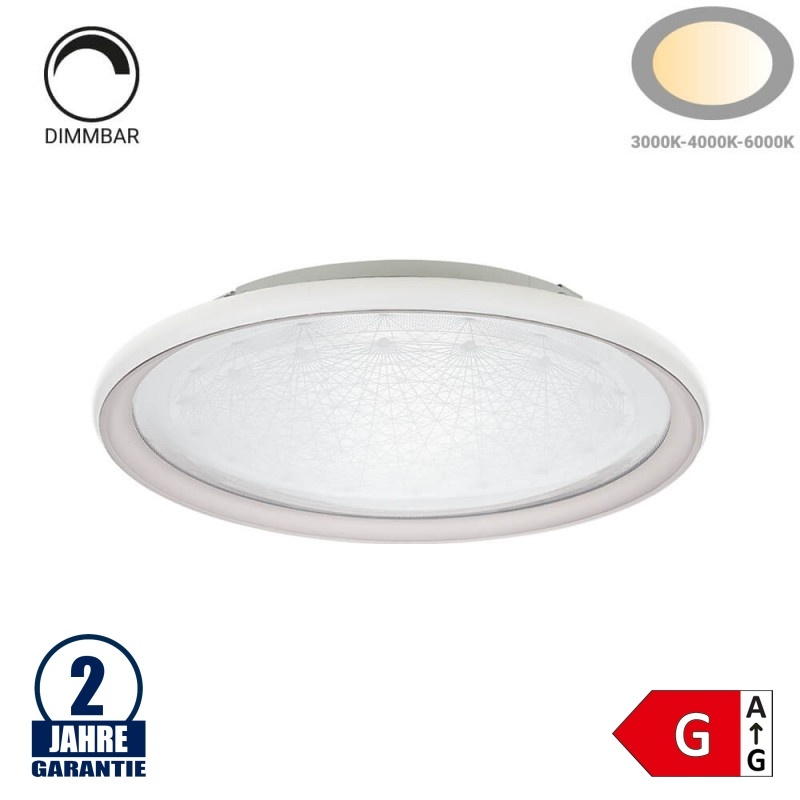 42W LED CCT Deckenleuchte rund Silber
