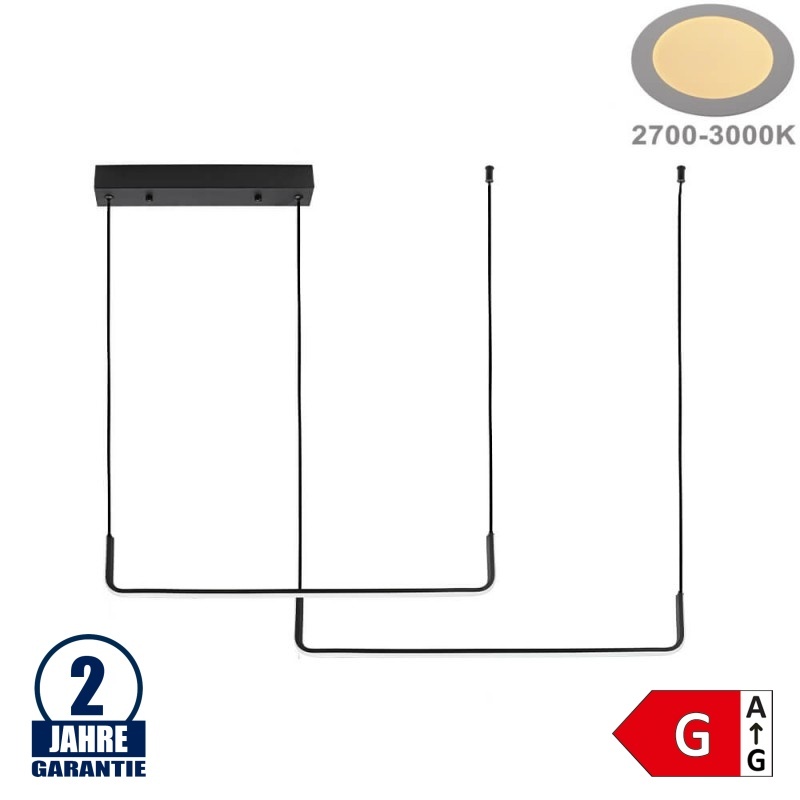 25W LED Pendelleuchte Warmweiß 80cm 2-fach