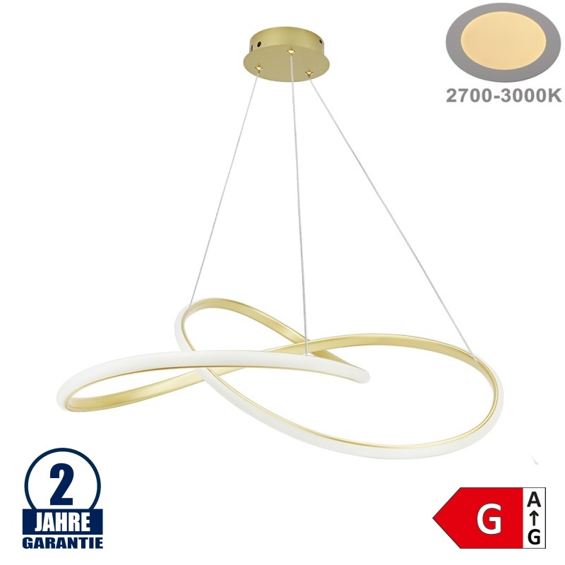 30W LED Pendelleuchte Warmweiß satiniert Ø60cm