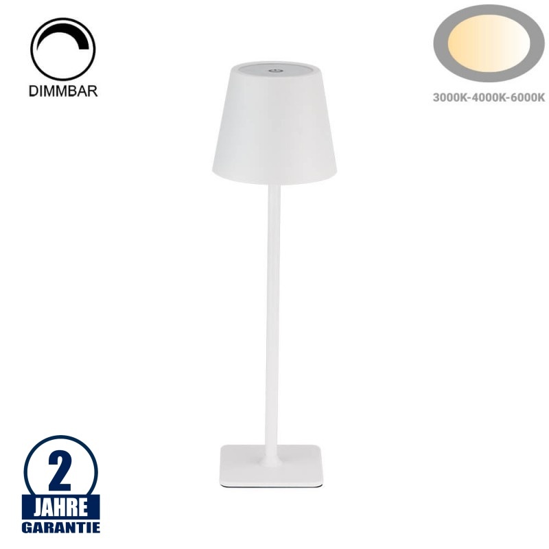 2,5W LED Tischleuchte mit Akku Weiß CCT dimmbar