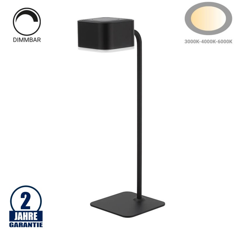 3W LED Tischleuchte mit Akku multifunktional Schwarz CCT