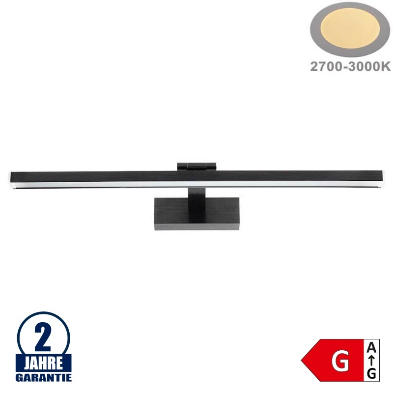 14W LED Wand- und Spiegelleuchte Schwarz Warmweiß